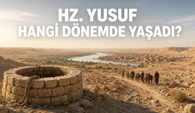 Antik bir kuyunun başında, uzakta Nil ovası ve bir kervan