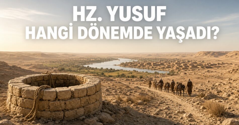 Antik bir kuyunun başında, uzakta Nil ovası ve bir kervan
